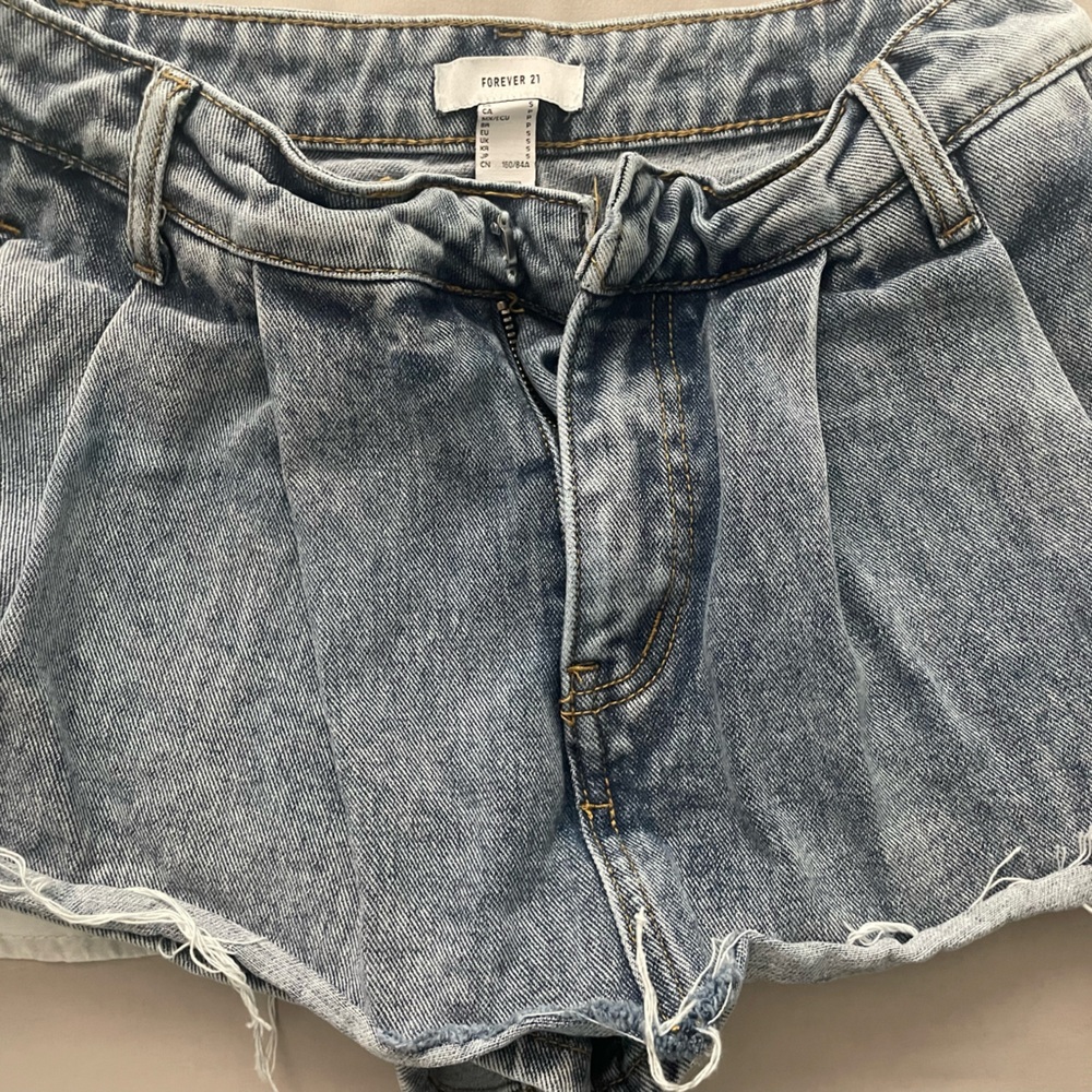 Forever 21 Blue Jean Shorts Distressed Cut-Off Style